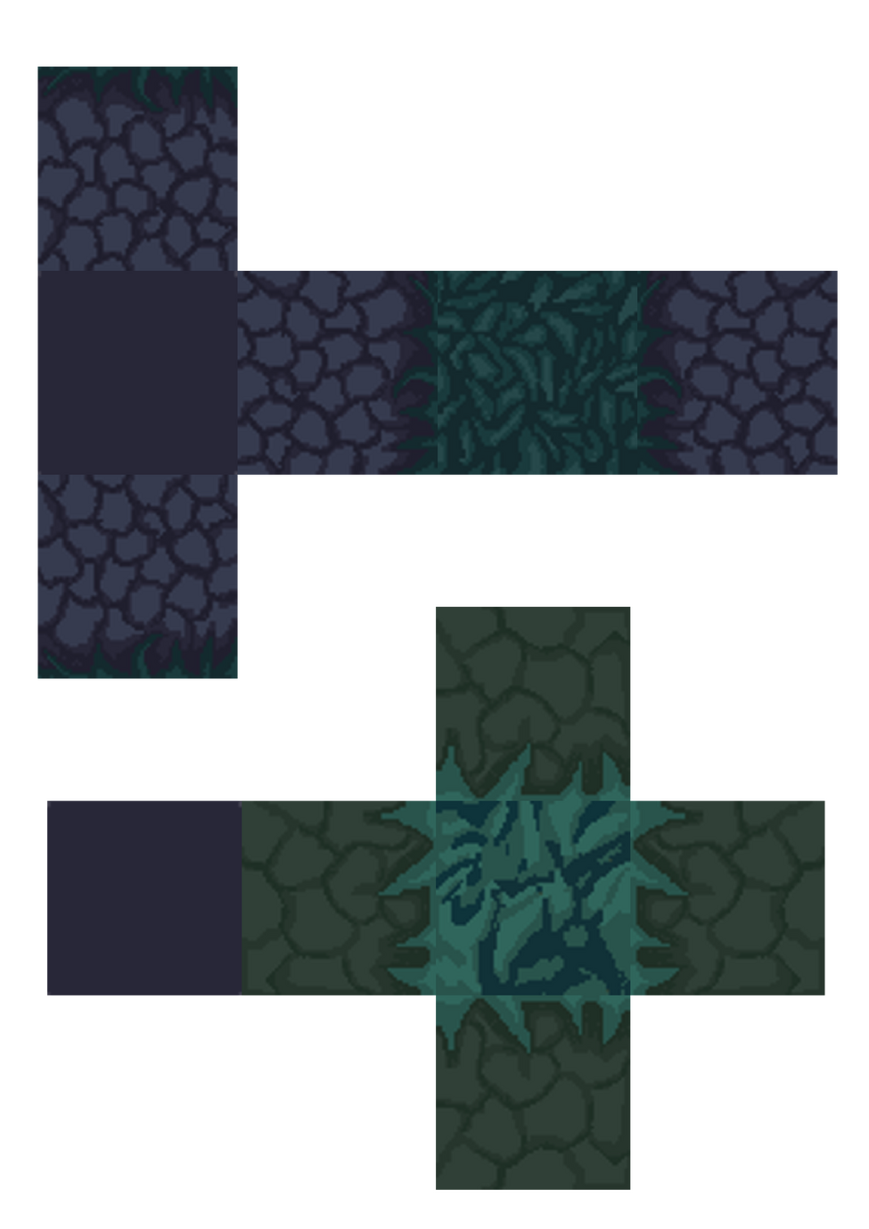 Pixel Dirt Tile Templates, Pixilart. Two alternative dirt tile sprites for various environments within the graveyard and undead theme of “Project: Excelsior.”