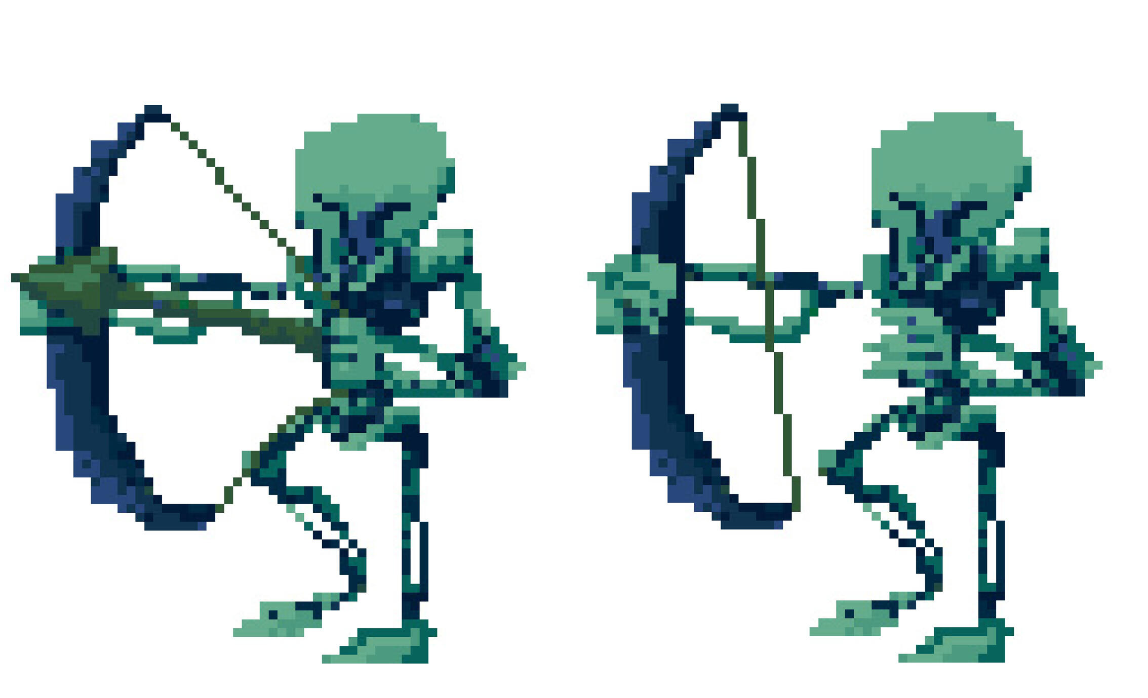 Skeleton Archer Enemy Pixel Sprite. Pixilart. I designed a second isometric sprite for the Dungeons and Dragons half of the game project, “Excelsior,” during the KSU Global Game Jam (2026).
