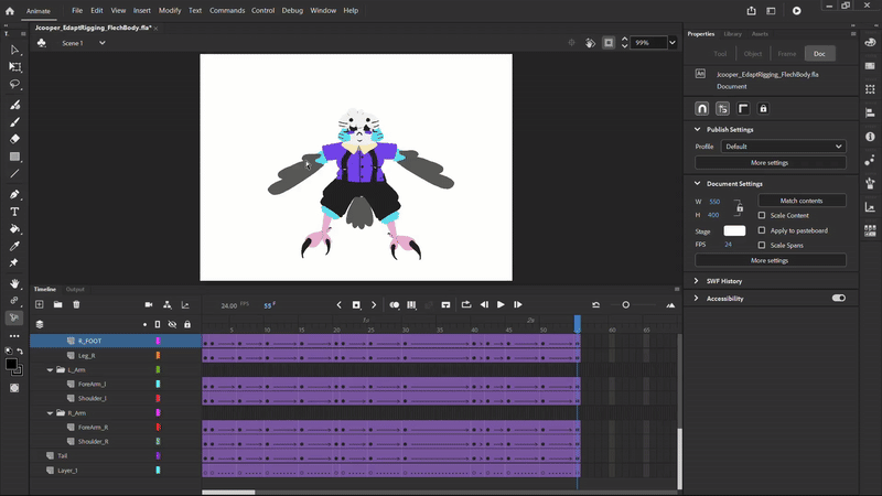 Fletcher Body Rig Display. Animate with EDAP tools