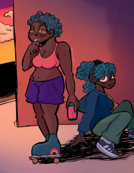 Sisters Chilling in a Alleyway, Photoshop